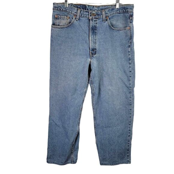 Levi's 555 Jeans Men's 38x30 Tall Blue Loose Fit Tapered Leg Y2K Zip Fly Cotton - Picture 2 of 10